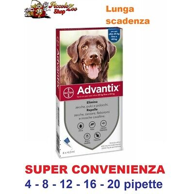 Advantix Bayer oltre 25kg antiparassitario cane 25-40kg 4-6-8-12-18-20 pipette
