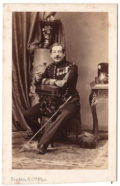 Photo CDV Originale Officier Voltigeur - Legros Paris, Circa 1865 - Tirage Albuminé