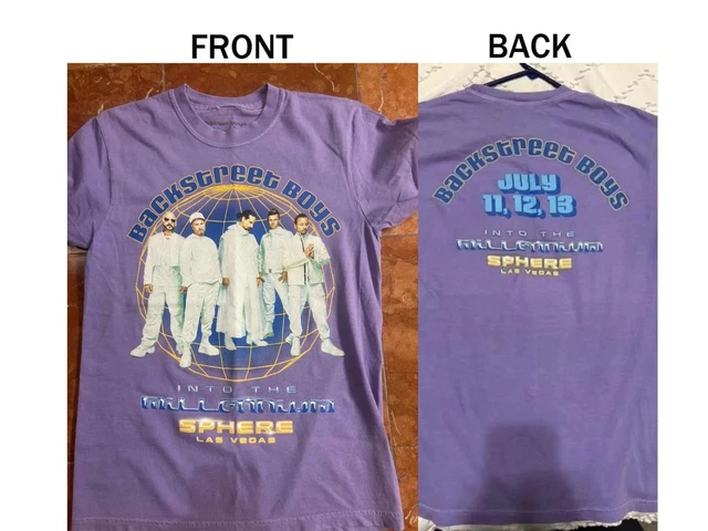 T-shirt Officiel Backstreet Boys – Résidence à Las Vegas 12 Juillet – Coupe Classique, Manches Doubles, Coton Léger