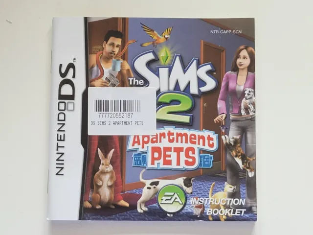 Nintendo ds booklet instructions manual sims 2 apartment pets