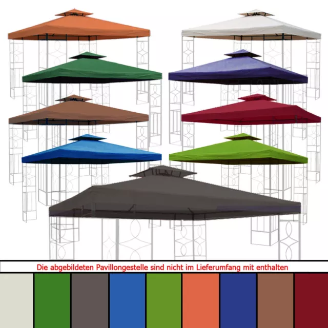 Ersatzdach Dach WASSERDICHT Pavillon ca.3x3m (2,98x2,98) Kaminabzug Pavillondach