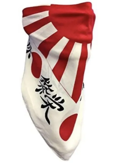 Red White Japanese Flag VELCRO®Brand close Adjustable Reversible Cotton Bandanna