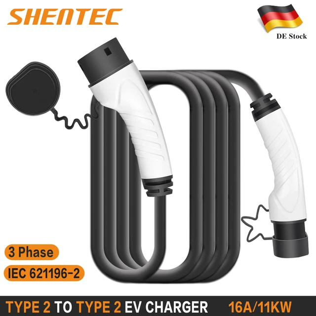 SHENTEC 5 Metri 16A 11KW Caricabatterie EV Cable Tipo 2 Tipo 2 Vehicle Charge 3 Fasi
