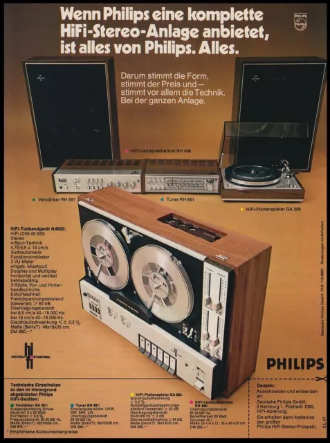 Philips HiFi - Reklame Werbeanzeige Original-Werbung 1971 (2)