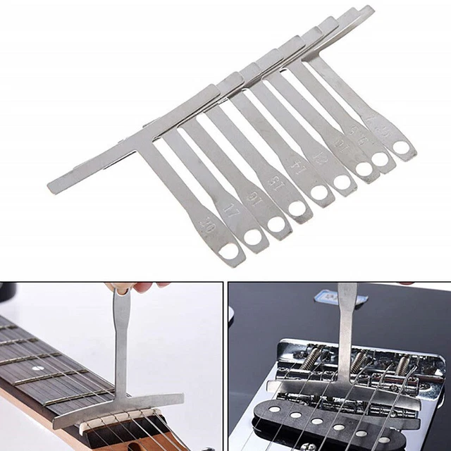 9pcs Understring Radius Measure Bass String Guitar Gauge Repair Measure T Sh*KX