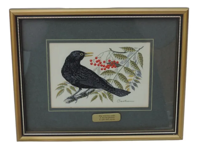 Cash's of Coventry Silk Woven Picture - Birds - Blackbird