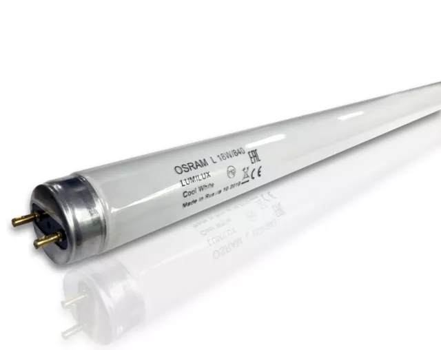 Osram 2ft 18w Lumilux T8 Fluorescent Tube G13 Cool White 840 4000K