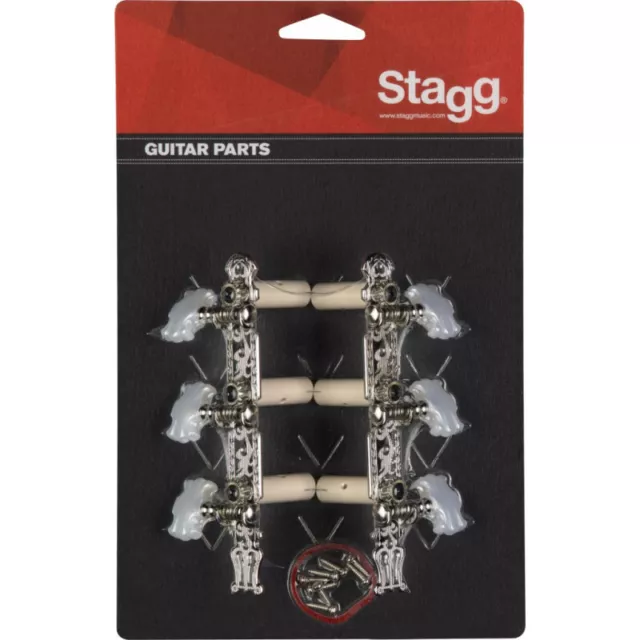 Stagg KG356 - Mécaniques - guitare classique 3+3 avec lyre, nickel