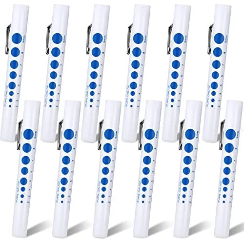 Weewooday 12 Pack Pen Lights Nurses Pen Light with Pupil Gauge and Ruler Disp...