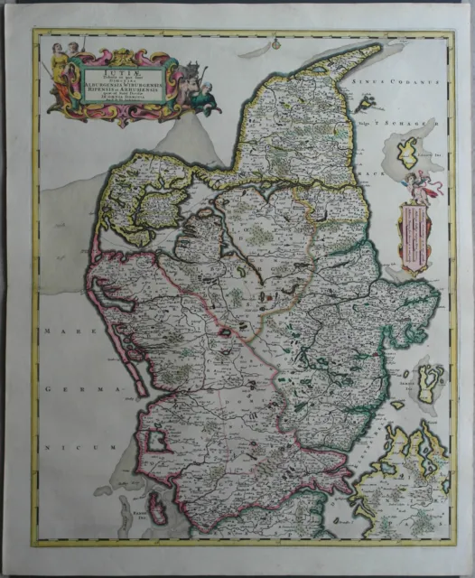 Iutiae tabula - Jütland, Dänemark  - Von Frederick de Wit - 1680 2