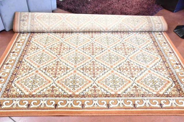 Tappeto In Lana Beige Marrone 200x300 Cm Mongolia