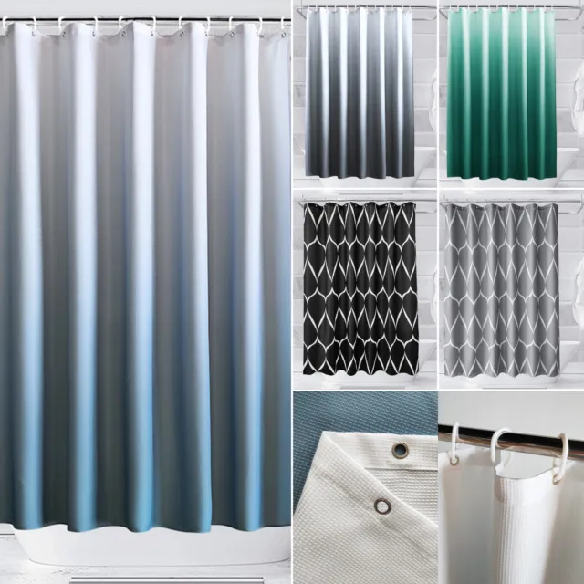 Polyester Waterproof Fabric Shower Curtain Modern Printed Bathroom Curtains NEW