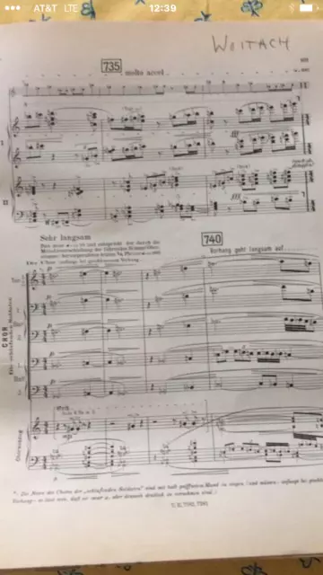 WOZZECK (Berg) NOTATED score RICH. WOITACH METROPOLITAN OPERA antique