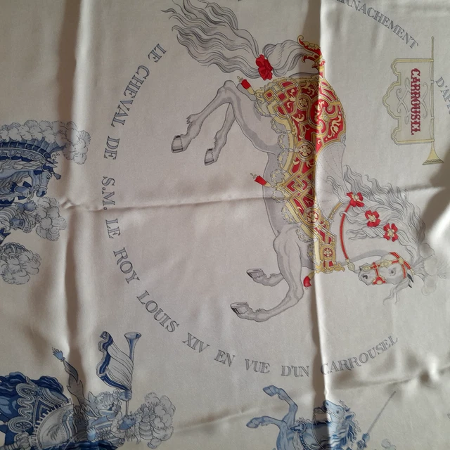 Carré De Soie Azzaro Vintage - Motif Floral Bleu | Foulard Bandana Femme | Occasion Très Bon état