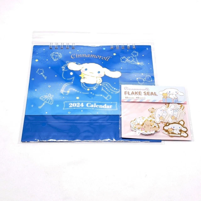 SANRIO CINNAMOROLL DESK Calendar 2024, Flake Sticker seal. 4.00 PicClick