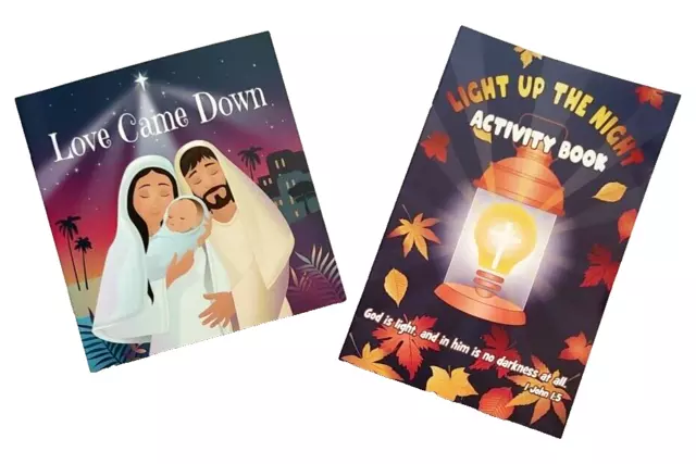 Love Came Down & Light Up the Night Children's Book 2 Pc Set Christian Religious