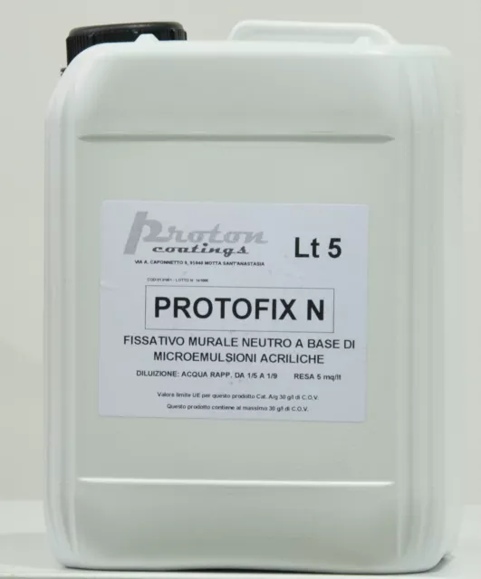 Protofix N - Primer/Fissativo all'acqua per interni ed esterni - confez. 5 lt