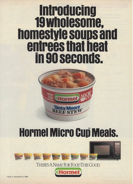 1990 Hormel Dinty Moore Beef Stew Micro Cup Microwave print ad advertisement