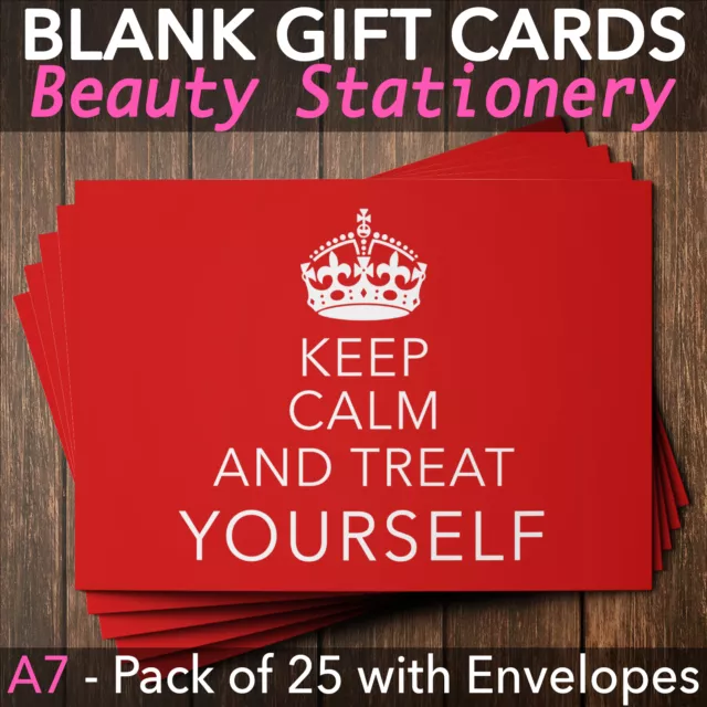 Beauty Salon Gift Voucher Template Blank Card Coupon Nail Massage x25 +Envelopes