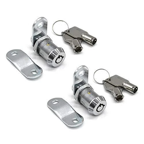 2Pcs Tubular Cam Lock 1 inch Cabinet Lock Keyed Alike with Chrome Finish for ...