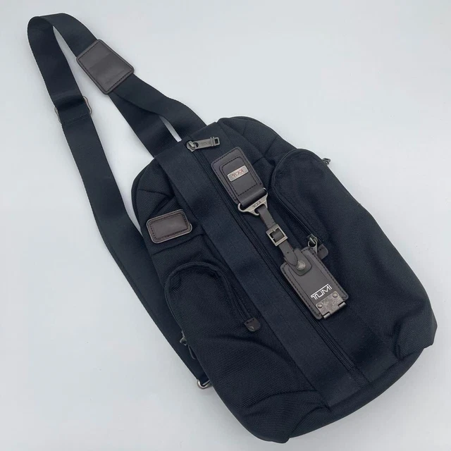 TUMI Alpha Bravo Monterey Sling Bag 22318DH Black Ballistic Nylon Used Japan