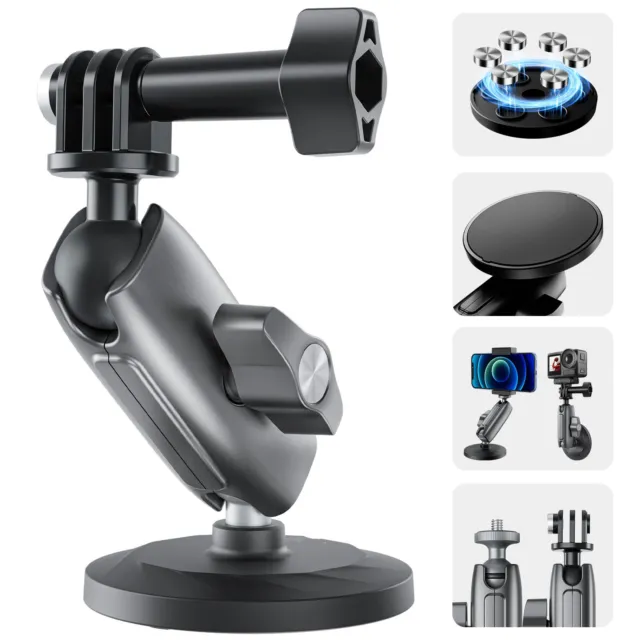 360-degree Adjustable Aluminum Alloy Magnetic Mount Sports Camera Accessories