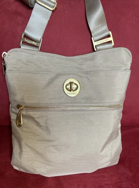 BAGGALLINI Cross Body Sand & Gold Hardware, Outside & Inside Pockets ~ 9017
