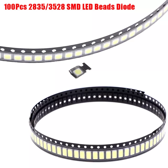 100Pcs 2835/3528 Chips SMD LED Beads 1W 3V Cold White Light For TV LED D_tu
