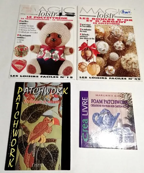 Lot 2 revues + 2 livres Le Patchwork sur polystyrène et carton plume Magic loisi