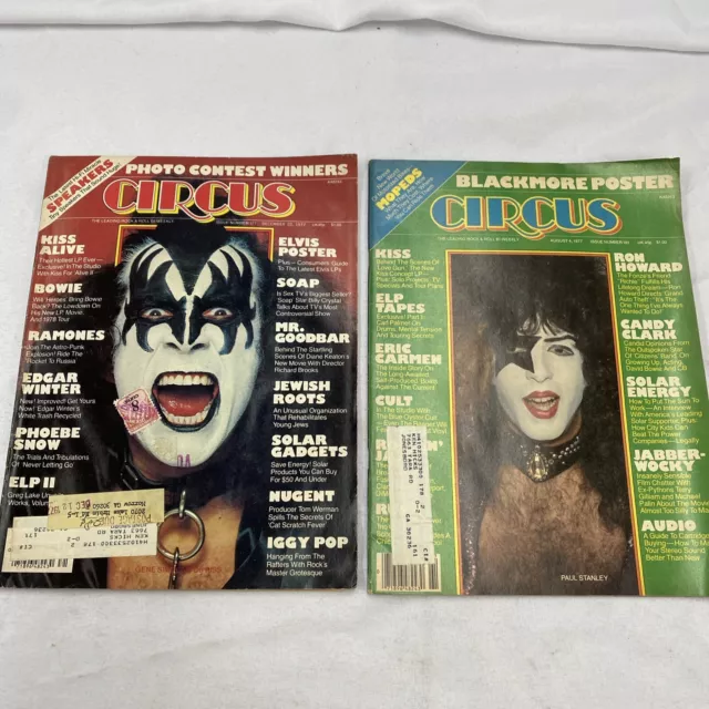 Lot Of 2 Circus Magazines KISS **Read Description**