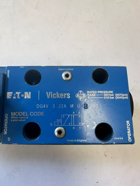 VICKERS Valve De Commande  H 507848 24v DC 30w P01/08  DG4V 3 22A M U H7 60 2