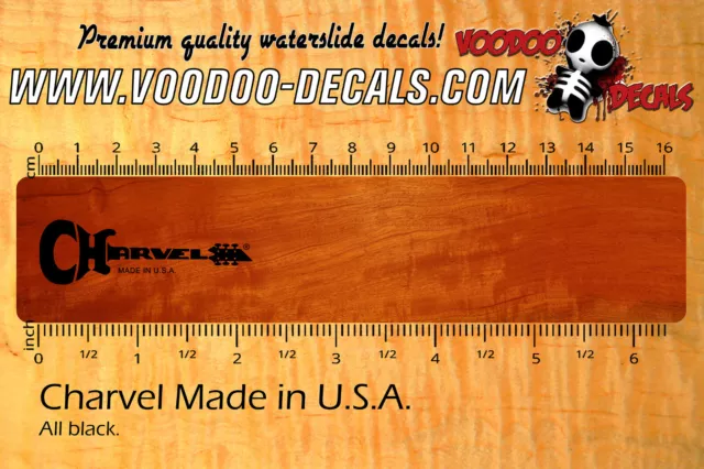 Charvel Made in U.S.A. (ALL BLACK) Waterslide decal