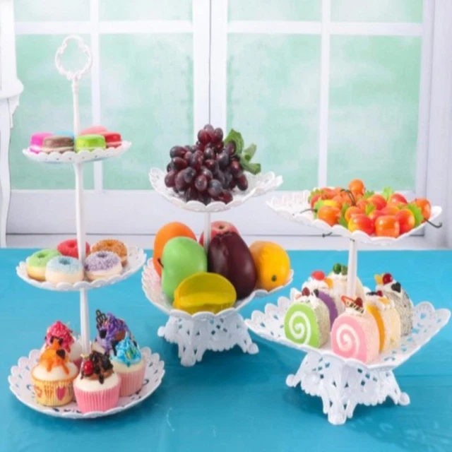 1/2 pz supporto per torte piatti cupcake snack piatti cesto di frutta creativa a tre strati