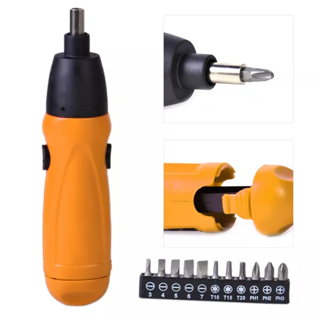 Cordless Electric Screwdriver Drill Driver Power Tool 6V 11x Screwdriver Bit lp