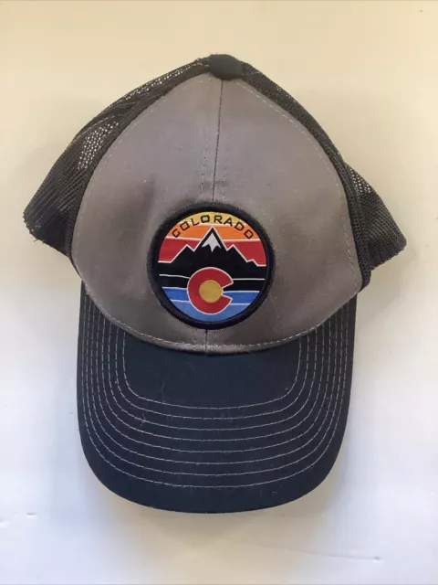Colorado Sunset Patch Trucker Baseball Hat Cap Mesh Adjustable Snapback Black