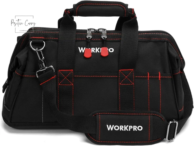 16-Inch Close Top Wide Mouth Tool Storage Bag with Water Proof Rubber Base, W081