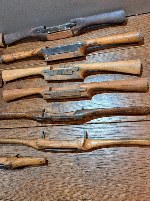13 vintage boxwood and beach wooden spoke shaves 4