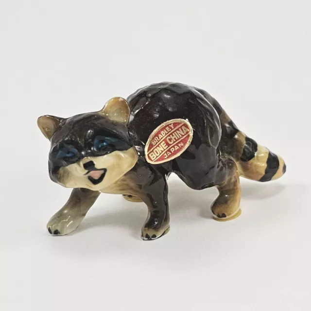 Vintage Miniature Bradley Bone China Raccoon Figurine