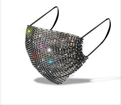 Bling Rhinestone Glitter MESH Fashion Face Mask COVER  US SELLER FREE SHIPPING!!