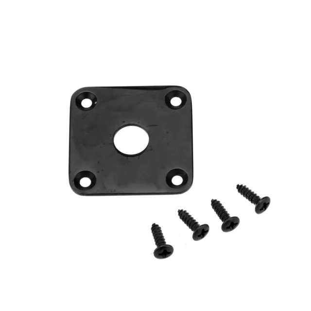 Musiclily Pro Black Metal Flat Jack Plate for Epiphone Gibson Les Paul LP Guitar