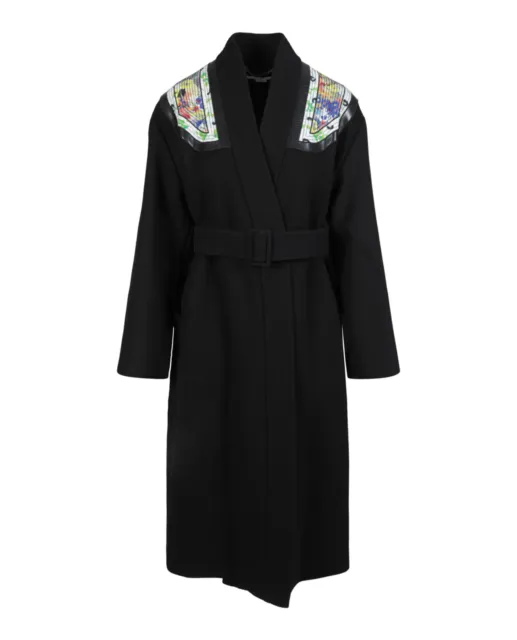 Stella McCartney Womens Floral-Print Belted Coat