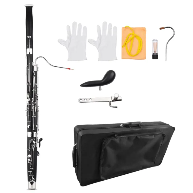 Professional C Key Bassoon Synthetic Wood Body Woodwind Instrument W/ Case V9L7