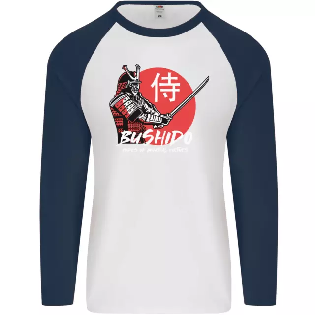 Bushido Samurai Warrior Sword Ronin MMA Mens L/S Baseball T-Shirt