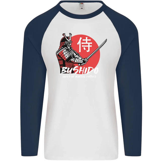 Maglietta da baseball Bushido Samurai Warrior Sword Ronin MMA L/S