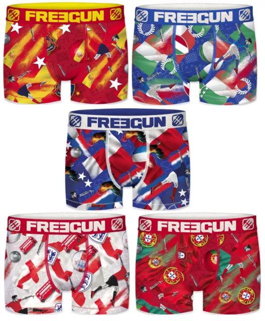 Lot 5 Boxers Enfant Freegun Microfibre Euro 2020