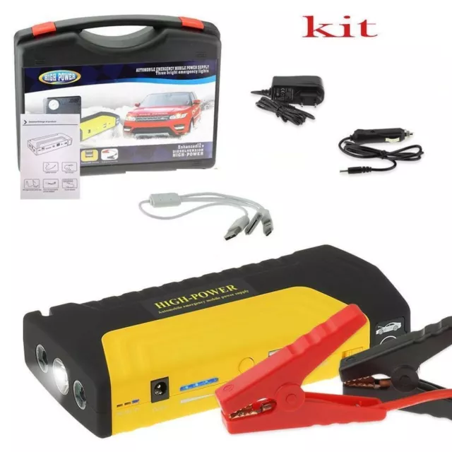 JUMP STARTER Avviatore emergenza PORTATILE Auto Batteria Power Bank