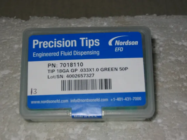 Lot #13 Nordson 7018110 Precision Tips Dispensing Tips, 50 Count