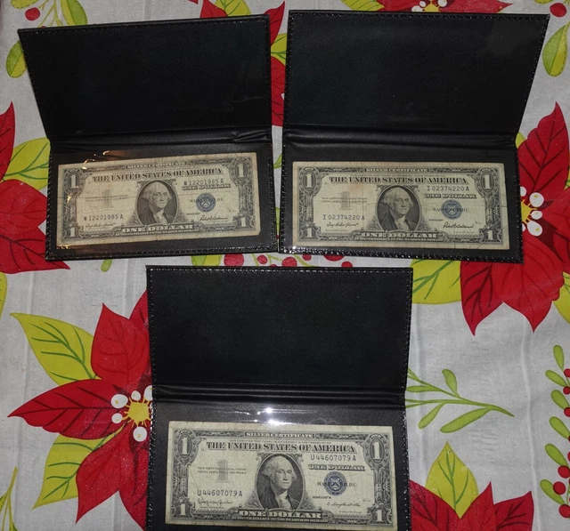 World Reserve Monetary Exchange Set of 3 (1957) Blue Seal $1 Bills