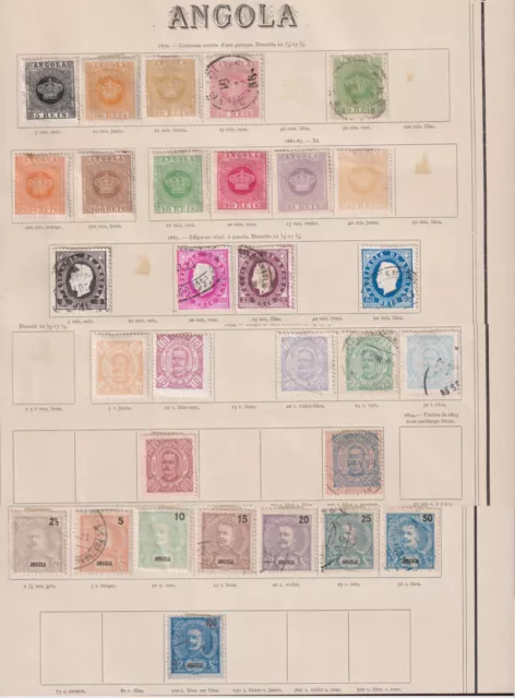 Angola Portugal 1870-95 Collection on old page MH*/Used Scarce & Rare!