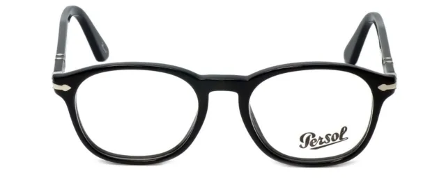 Persol 3122-V 95 Black Round Plastic Optic Eyeglasses Handmade Frame 50-19-145